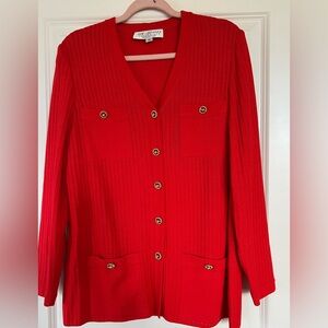 St. John Collection Ribbed Knit Cardigan